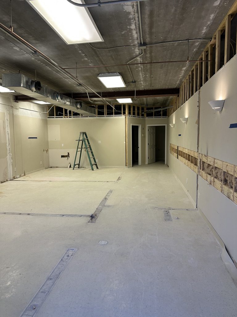 After — finished walls with electrical complete